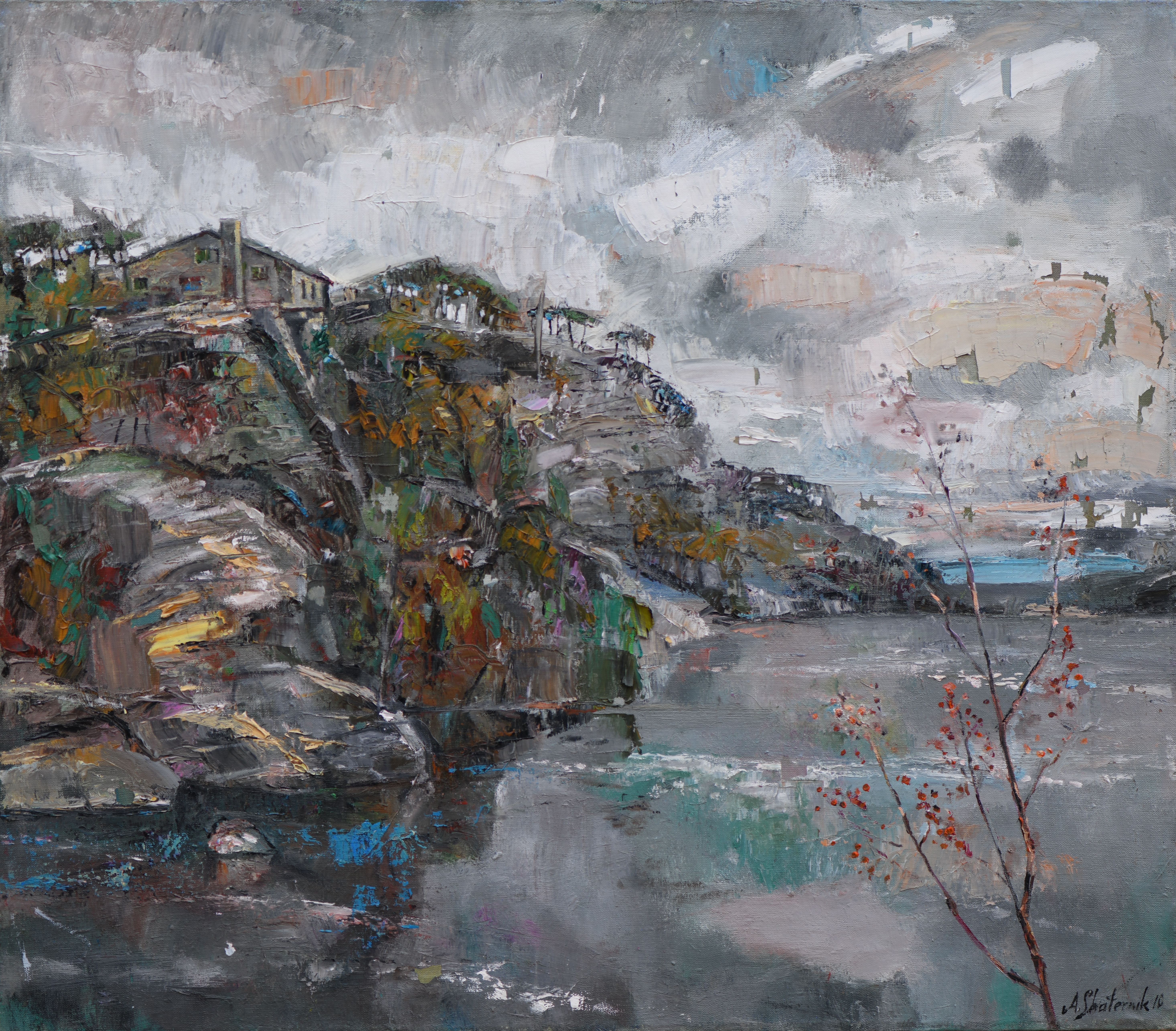 November. Minnewaska Lake 70cmx80cm Oil On Canvas 2010