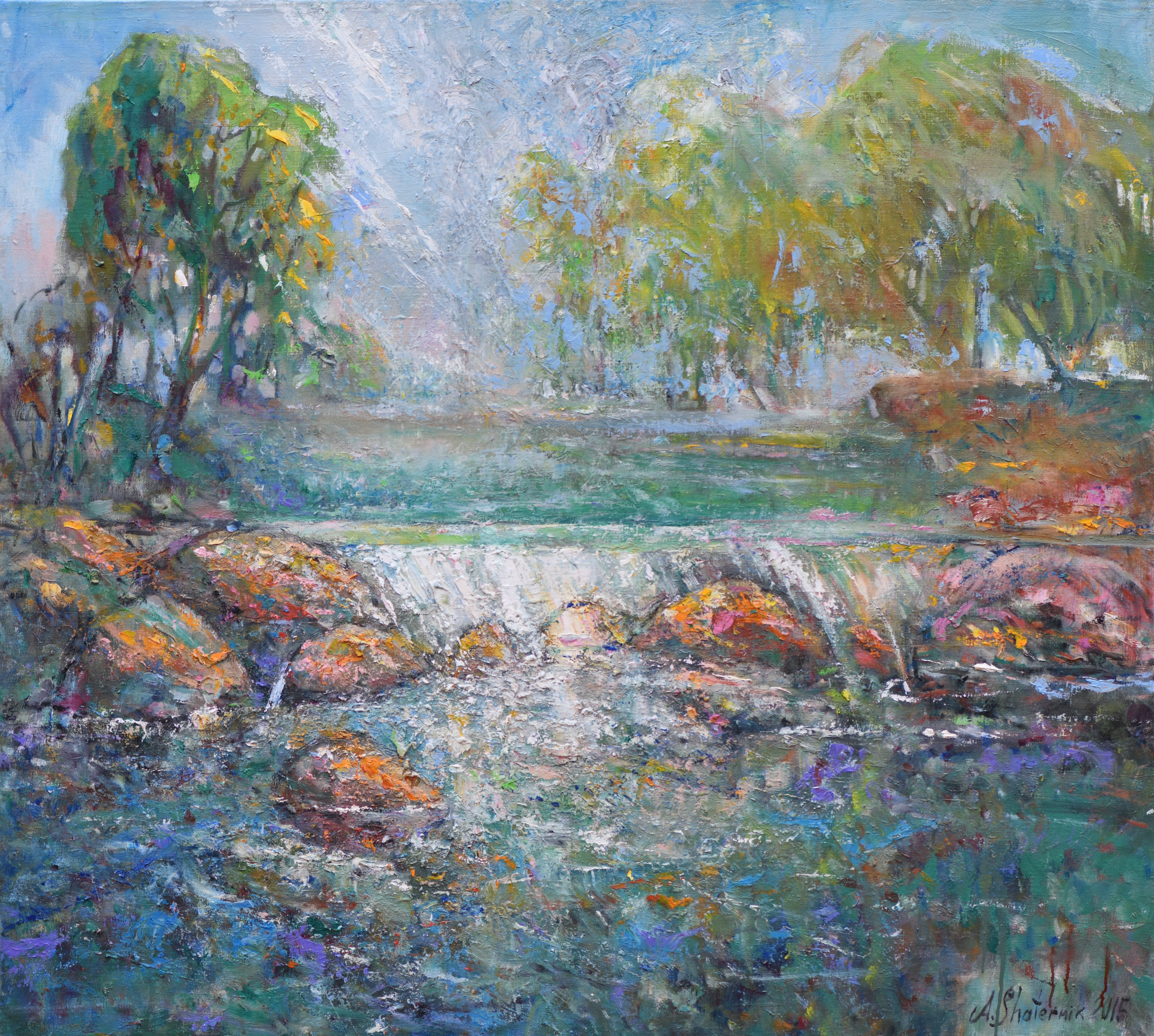 Saddle River Waterfall 100cmx90cm Oil on Canvas 2015