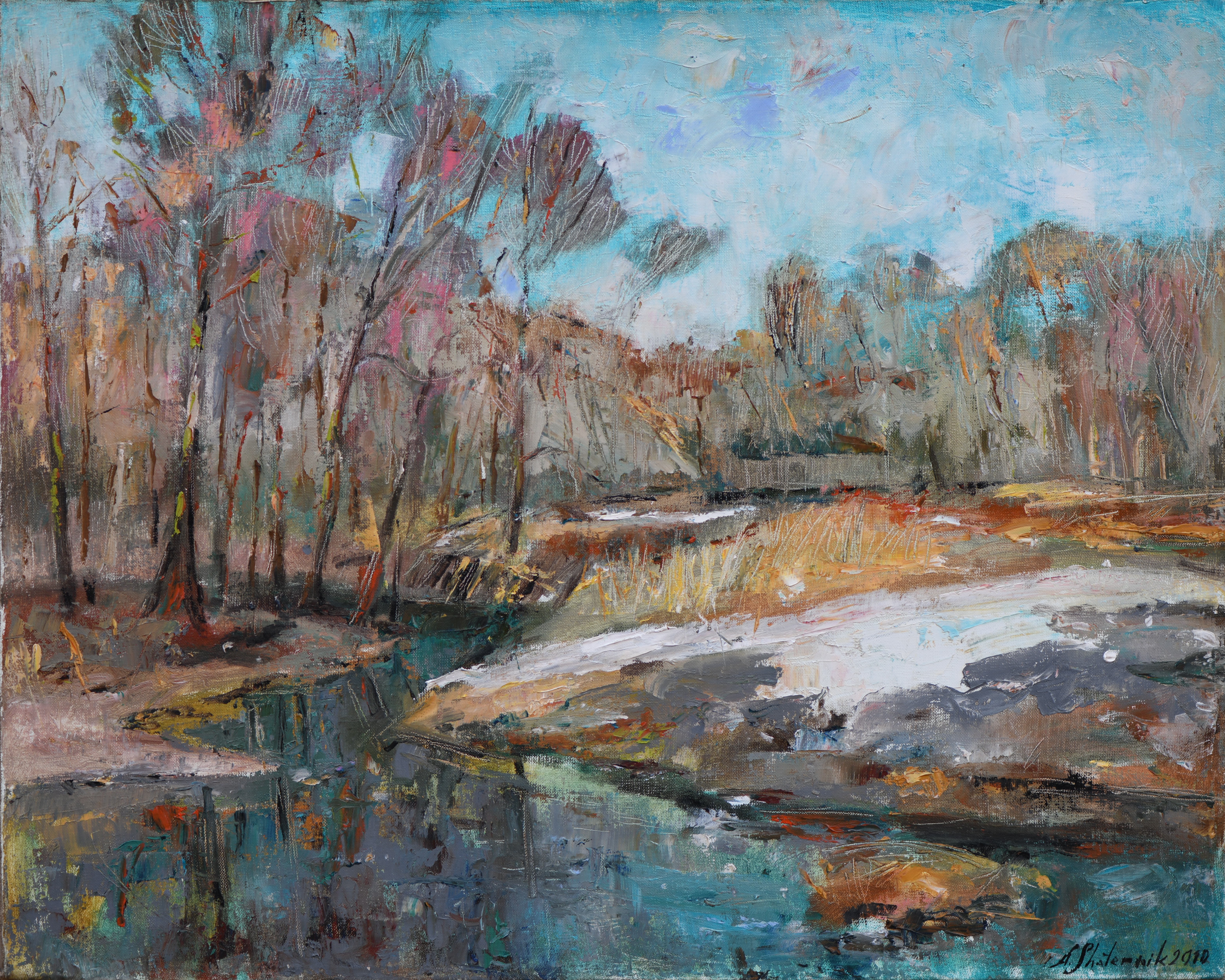 Sunny Day. Saddle River park. 60cmx70cm Oil on Canvas 2010