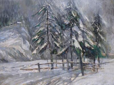 Minnewaska  lake II 48x36 Oil on Canvas 2018